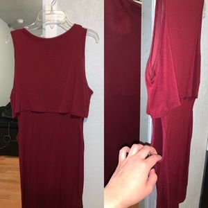 Bodycon Burgundy Dress with open sides